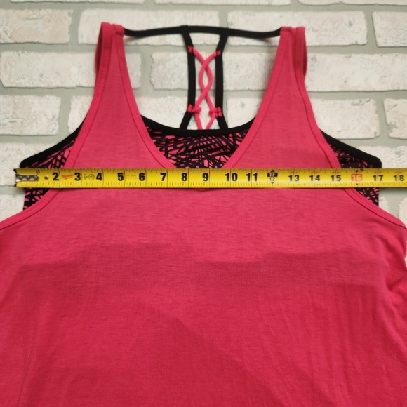 CHAMPION Womens Work Out Tank Built In Bra PLUS Size XXL Pink+Black - Picture 4 of 11